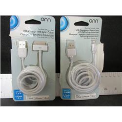 2 Apple Charge = Sync Cables