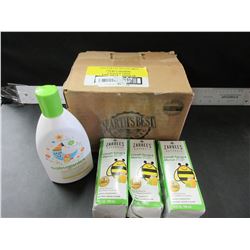 New Case of 12  - 4oz Jars Baby Food / 3 Zarbee's Cough Syrup / bubble