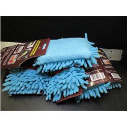Lot of 5 New Microfiber Chenille Sponge / 90,000 fibers per sq inch / Blue