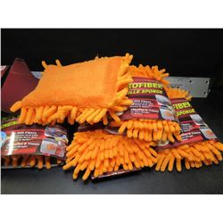 Lot of 5 New Microfiber Chenille Sponge / 90,000 fibers per sq inch / Orange