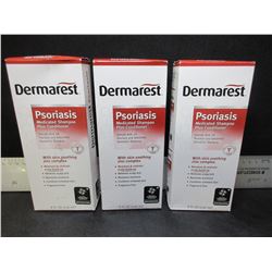 3 New Dermarest Psoriasis Medicated Shampoo / 8 fl oz each