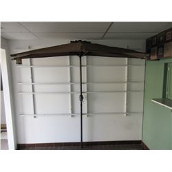 New 9 foot Lanai crank open 1/2 Umrella / great for small balconies or when