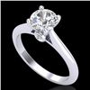 Image 1 : 1.08 CTW VS/SI Diamond Solitaire Art Deco Ring 18K White Gold - REF-361W8F - 37286
