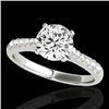 Image 1 : 1.25 CTW H-SI/I Certified Diamond Solitaire Ring 10K White Gold - REF-200A2X - 34819