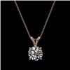 Image 4 : 1.29 CTW Certified H-SI/I Quality Diamond Solitaire Necklace 10K Rose Gold - REF-240X2T - 36780