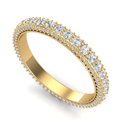 2.50 CTW VS/SI Diamond Art Deco Eternity Men's Band Size 10 18K Yellow Gold - REF-200Y2K - 37210
