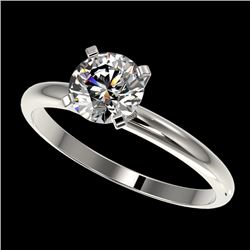 1.01 CTW Certified H-SI/I Quality Diamond Solitaire Engagement Ring 10K White Gold - REF-216W4F - 36