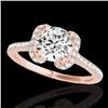 Image 2 : 1.33 CTW H-SI/I Certified Diamond Solitaire Halo Ring 10K Rose Gold - REF-163K5W - 33290