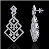 Image 2 : 3 CTW Micro Pave VS/SI Diamond Earrings Dangling Designer 14K White Gold - REF-267Y6K - 22488
