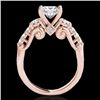 Image 2 : 1.75 CTW VS/SI Certified Princess Diamond 3 Stone Ring 10K Rose Gold - REF-394H9A - 35359