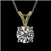 Image 1 : 0.77 CTW Certified H-SI/I Quality Diamond Solitaire Necklace 10K Yellow Gold - REF-97K5W - 36741