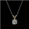 Image 4 : 0.77 CTW Certified H-SI/I Quality Diamond Solitaire Necklace 10K Yellow Gold - REF-97K5W - 36741