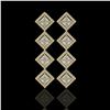 Image 1 : 5.31 CTW Princess Cut Diamond Designer Earrings 18K Yellow Gold - REF-978W4F - 42802