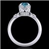 Image 4 : 1.75 CTW Fancy Intense Blue Diamond Solitaire Art Deco Ring 18K White Gold - REF-236N4Y - 37404