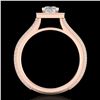 Image 1 : 1.41 CTW Princess VS/SI Diamond Solitaire Micro Pave Ring 18K Rose Gold - REF-200W2F - 37179