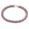Image 4 : 12 CTW Amethyst & VS/SI Diamond Eternity Bracelet 10K Rose Gold - REF-72W5F - 21436
