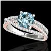 Image 1 : 1.4 CTW Si Certified Fancy Blue Diamond Solitaire Ring 10K White & Rose Gold - REF-180M2H - 35545