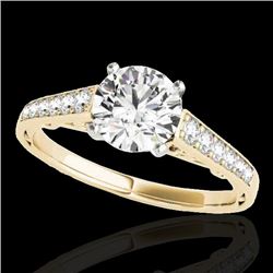 1.35 CTW H-SI/I Certified Diamond Solitaire Ring 10K Yellow Gold - REF-156X4T - 34909