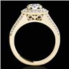 Image 2 : 1.7 CTW H-SI/I Certified Diamond Solitaire Halo Ring 10K Yellow Gold - REF-233T6M - 33969