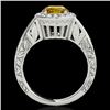 Image 2 : 1.75 CTW Certified Si/I Fancy Intense Yellow Diamond Solitaire Halo Ring 10K White Gold - REF-320Y2K
