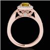 Image 2 : 1.3 CTW Certified Si/I Fancy Intense Yellow Diamond Solitaire Halo Ring 10K Rose Gold - REF-236M4H -