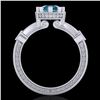Image 4 : 1.71 CTW Fancy Intense Blue Diamond Solitaire Art Deco Ring 18K White Gold - REF-263Y6K - 37859