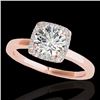Image 1 : 1.15 CTW H-SI/I Certified Diamond Solitaire Halo Ring 10K Rose Gold - REF-200M2H - 33401