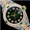 Image 1 : Rolex Men's Two Tone 14K Gold/SS, QuickSet, Diam Dial & Diam/Emerald Bezel - REF-557N3A