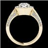 Image 2 : 2 CTW H-SI/I Certified Diamond Solitaire Halo Ring 10K Yellow Gold - REF-253N6Y - 34497