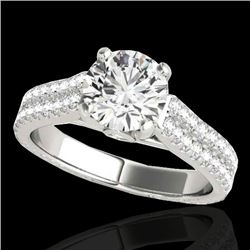 1.61 CTW H-SI/I Certified Diamond Pave Ring 10K White Gold - REF-180W2F - 35457