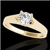 Image 1 : 1 CTW H-SI/I Certified Diamond Solitaire Ring 10K Yellow Gold - REF-140N2Y - 35157