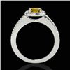 Image 2 : 1.25 CTW Certified Si/I Fancy Intense Yellow Diamond Solitaire Halo Ring 10K White Gold - REF-161N8Y
