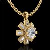 Image 4 : 1.33 CTW VS/SI Diamond Solitaire Art Deco Necklace 18K Yellow Gold - REF-220W9F - 37069