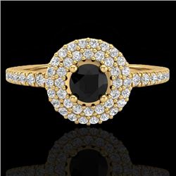 0.80 CTW Micro VS/SI Diamond Designer Ring 18K Yellow Gold - REF-59T5M - 20894