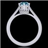 Image 4 : 1.14 CTW Fancy Intense Blue Diamond Solitaire Art Deco Ring 18K White Gold - REF-136X4T - 37341