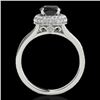 Image 2 : 1.85 CTW Certified VS Black Diamond Solitaire Halo Ring 10K White Gold - REF-81W6F - 34126