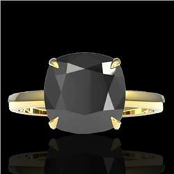 6 CTW Black VS/SI Diamond Designer Inspired Engagement Ring 18K Yellow Gold - REF-155F6N - 22176