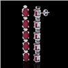 Image 2 : 7 CTW Ruby & VS/SI Diamond Tennis Earrings 10K White Gold - REF-64H4A - 21529