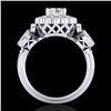 Image 1 : 1.5 CTW VS/SI Diamond Solitaire Art Deco 3 Stone Ring 18K White Gold - REF-300M2H - 37058