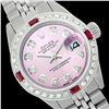 Image 1 : Rolex Ladies Stainless Steel, Diam Dial & Diam/Ruby Bezel, Sapphire Crystal - REF-426X2Y
