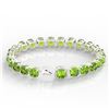 Image 4 : 40 CTW Peridot & Micro VS/SI Diamond Halo Designer Bracelet 14K White Gold - REF-259M8H - 23317
