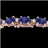 Image 1 : 26.3 CTW Tanzanite & VS/SI Certified Diamond Eternity Bracelet 10K Rose Gold - REF-345Y5K - 29464