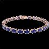 Image 2 : 26.3 CTW Tanzanite & VS/SI Certified Diamond Eternity Bracelet 10K Rose Gold - REF-345Y5K - 29464
