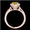 Image 2 : 1.5 CTW Certified Si/I Fancy Intense Yellow Diamond Solitaire Halo Ring 10K Rose Gold - REF-180M2H -