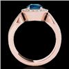 Image 2 : 1.4 CTW Si Certified Fancy Blue Diamond Solitaire Halo Ring 10K Rose Gold - REF-174M2H - 34564