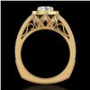 Image 1 : 1.55 CTW VS/SI Diamond Solitaire Art Deco Ring 18K Yellow Gold - REF-263X6T - 37117
