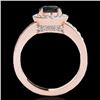 Image 2 : 1.4 CTW Certified VS Black Diamond Solitaire Halo Ring 10K Rose Gold - REF-67A8X - 34346