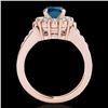 Image 2 : 1.9 CTW Si Certified Fancy Blue Diamond Solitaire Halo Ring 10K Rose Gold - REF-206H4A - 34298