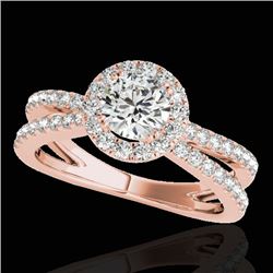 2 CTW H-SI/I Certified Diamond Solitaire Halo Ring 10K Rose Gold - REF-231Y8K - 33856
