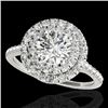 Image 1 : 1.5 CTW H-SI/I Certified Diamond Solitaire Halo Ring 10K White Gold - REF-163Y6K - 33352